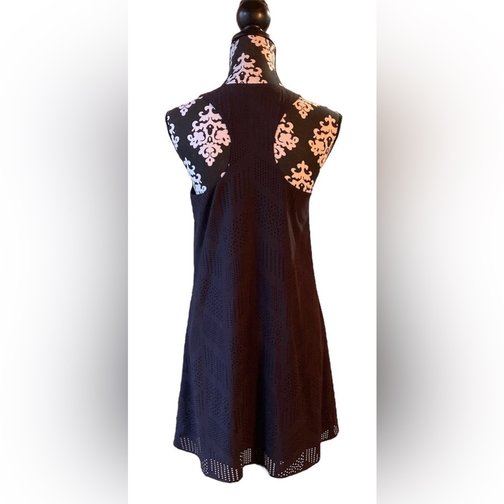Athleta Laser Cut Perforated Racerback Dress Black Espresso Brown XS Activewear - Picture 6 of 7